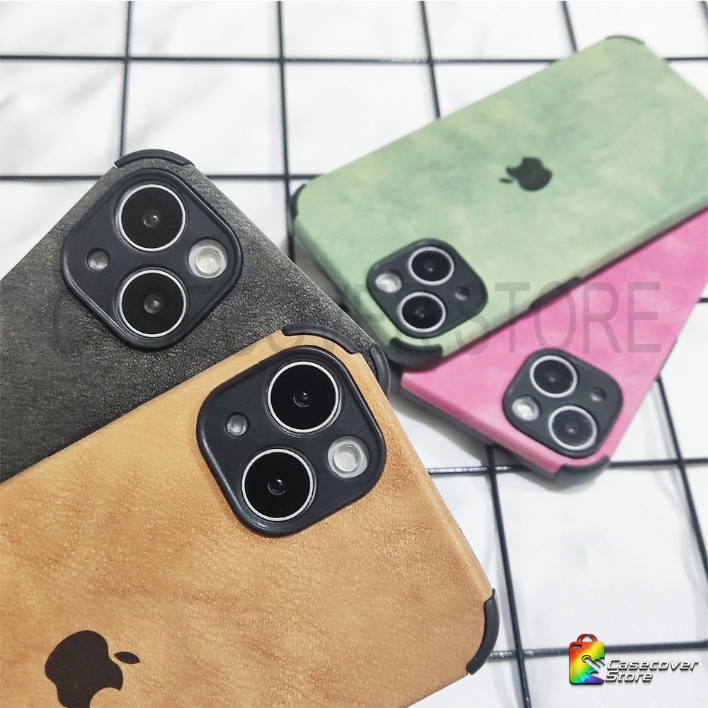Calfskin Case - Case AntiCrack Full Lens Cover For iPhone 13 Pro Promax 12 Pro Promax / Casing iPhone / Case iPhone