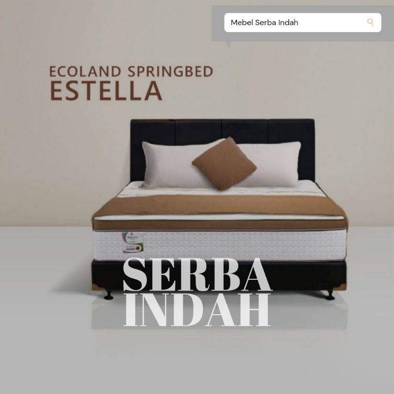 MATRAS KASUR SPRING BED ECOLAND NEW ESTELLA SPINNO PLUSH TOP 120 x 200cm, 160 x 200cm, 180 x 200cm (