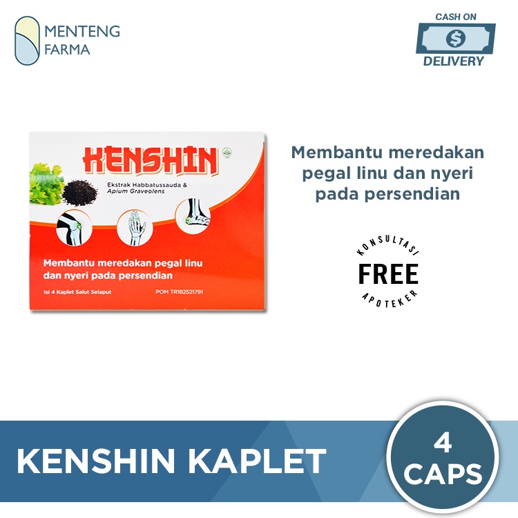 Kenshin 4 Kaplet - Obat Pereda Pegal Linu dan Nyeri Persendian