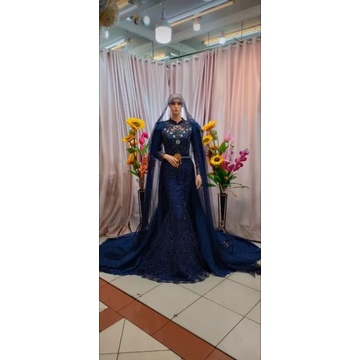 Kebaya Murah Mewah Full Payet Biru Dongker