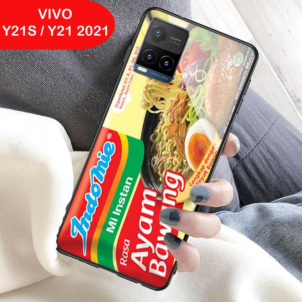 Softcase Glass Kaca VIVO Y21 Y21s 2021 Y33S - Case Hp Pelindung Handphone VIVO Y21 Y21s 2021 [ A73]