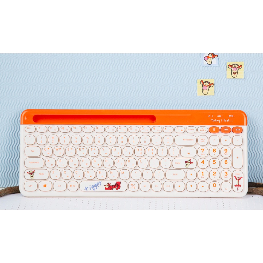 DISNEY TIGGER WINNIE THE POOH KEYBOARD WIRELESS MULTI PAIRING ORIGINAL ROYCHE KOREA