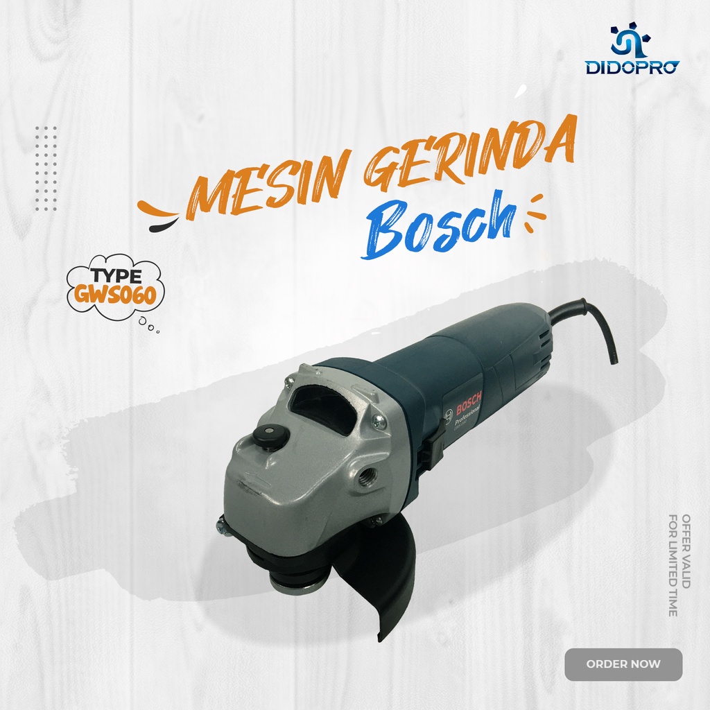 Bosch Gerinda GWS 060 Free Mata Potong Besi 4 pcs,ORIGINAL !!