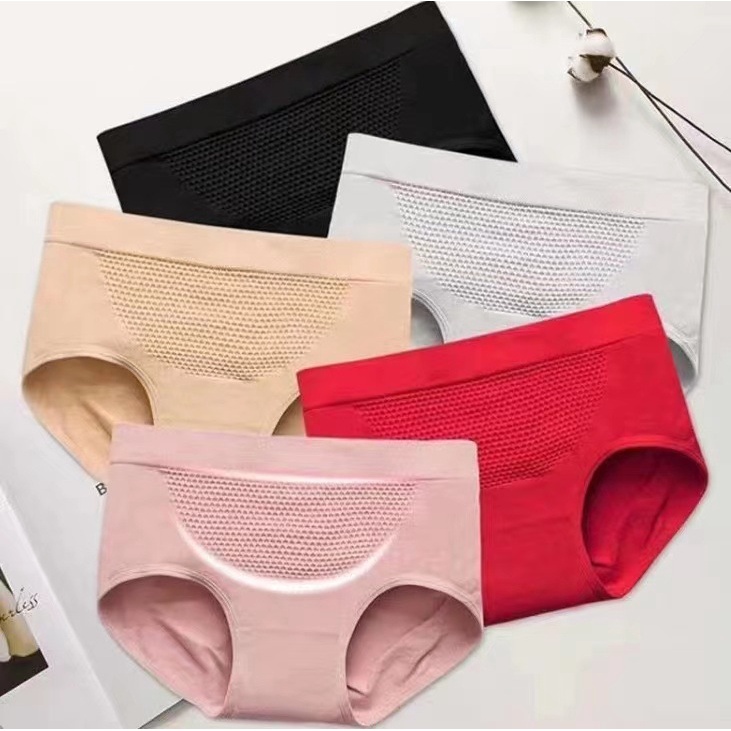 Celana Dalam Wanita Underwear Cewek Polos Mid Waist Gaya Korea Bahan Katun Pakaian Dalam CD Premium Panties Perempuan Korean Style Nyaman Melar