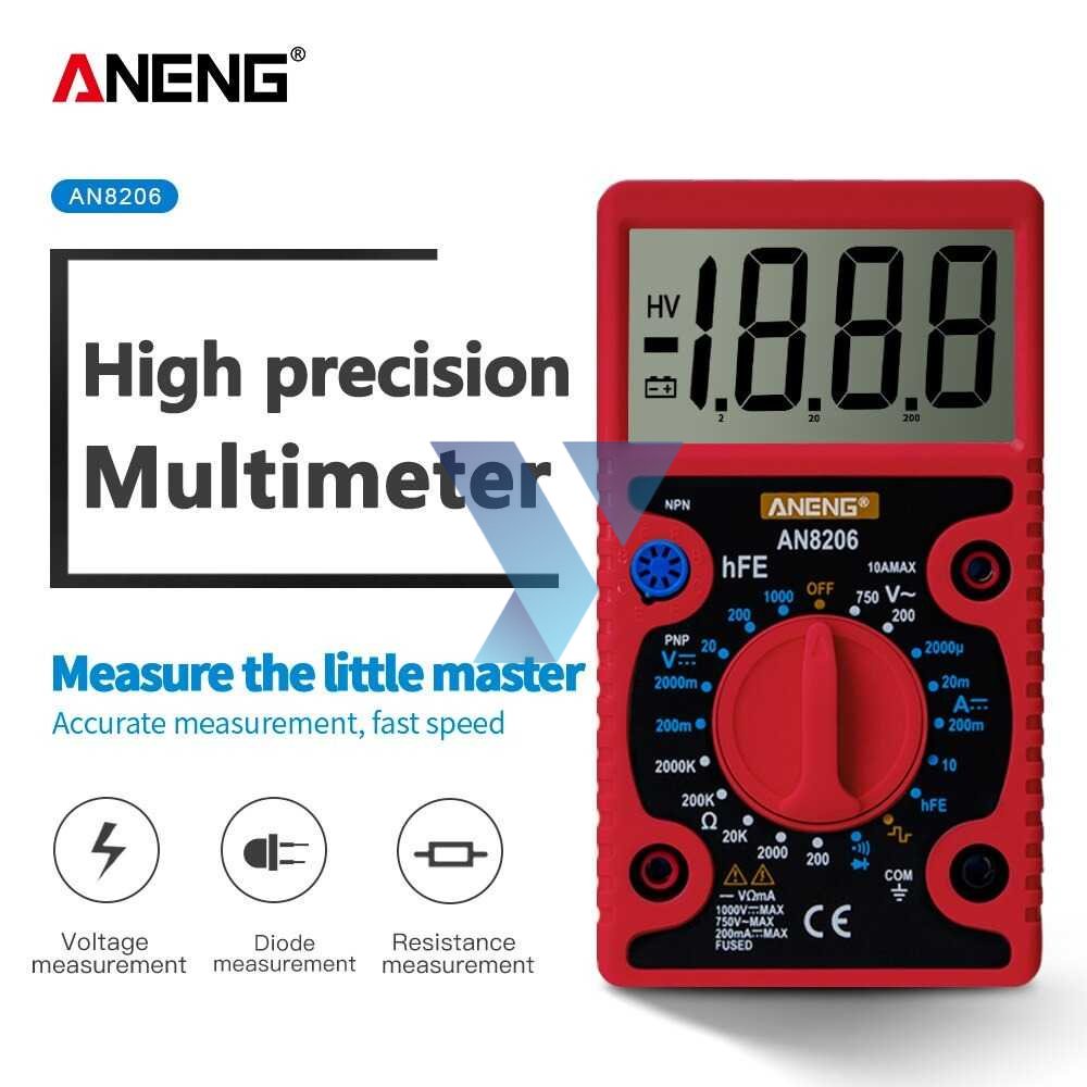 ANENG Digital Multimeter Voltage Tester Large Screen Display - AN8206 ( Al-Yusi )