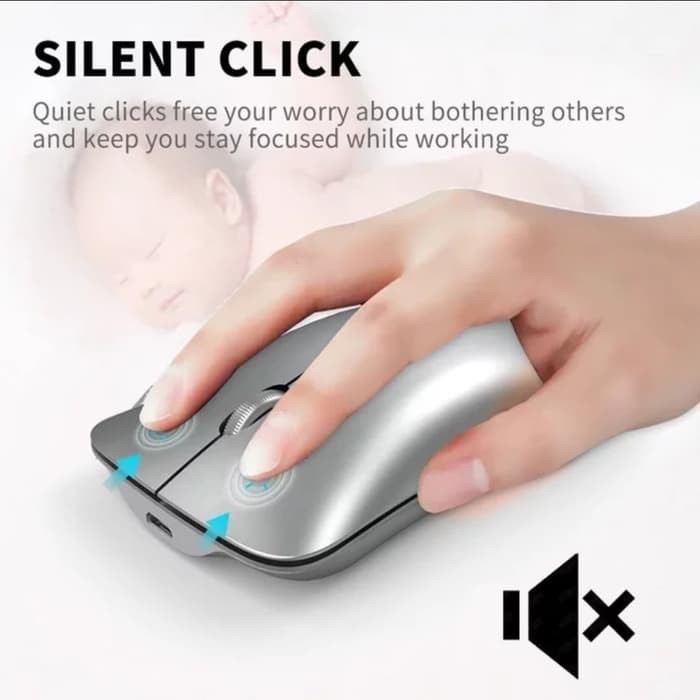 Mouse Wireless Rechargeable Mouse Silent Click USB POWER SAVING