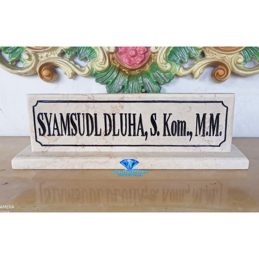 Papan nama meja kantor | Papan nama marmer