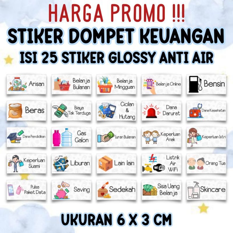 

STIKER DOMPET KEUANGAN ISI 25 STIKER PENGATUR KEUANGAN DOMPET DISIPLIN