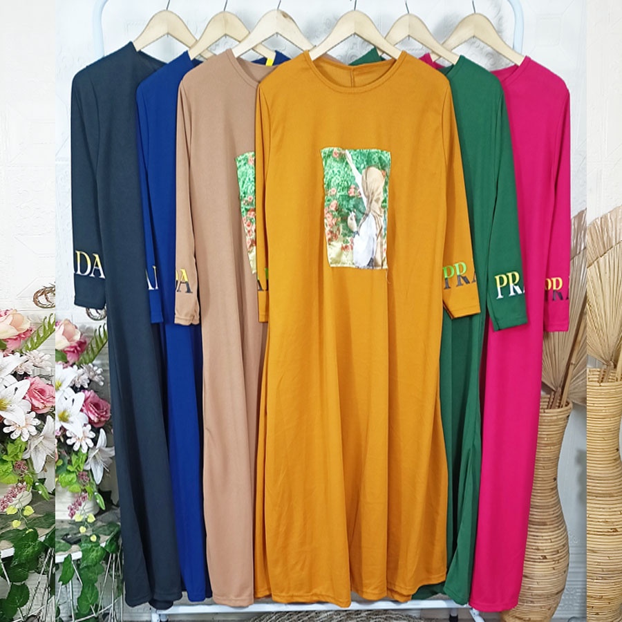 LONG PRDA DRESS WANITA BERHIJAB CANTIK MODERN OVERSIZE GAMIS JUMBO PEREMPUAN CARLINA FASHION