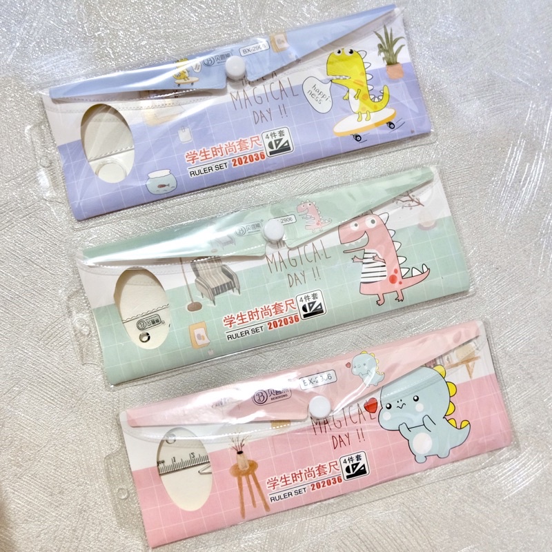 

Penggaris Lucu Anak Sekolah 1 SET Penggaris Transparant polos
