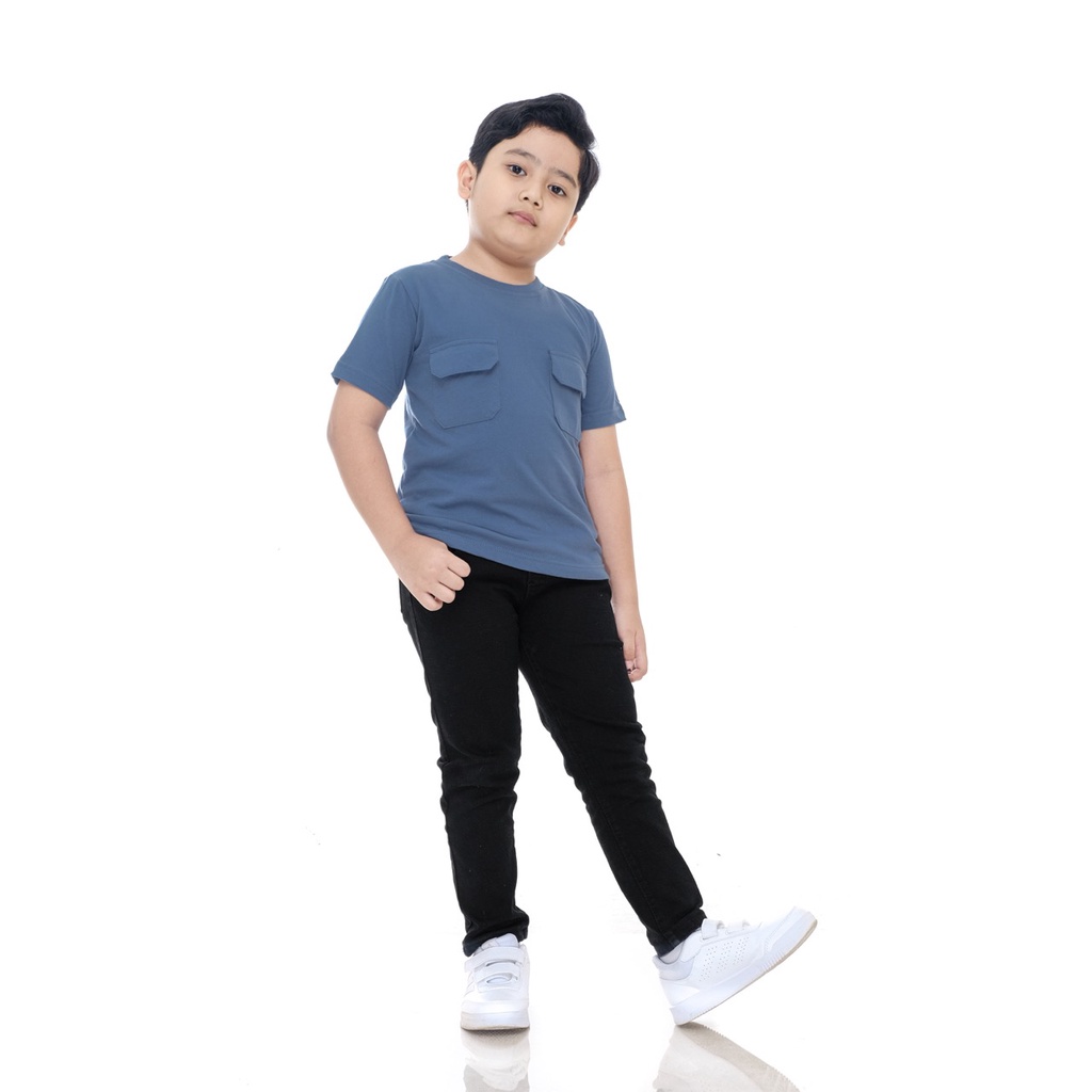 KAOS ANAK COWOK / BAJU ANAK LAKI LAKI / PAKAIAN ANAK COWOK POLOS SAKU DUA BRAND SUPERKSIDCLOTH 1 - 11 TAHUN