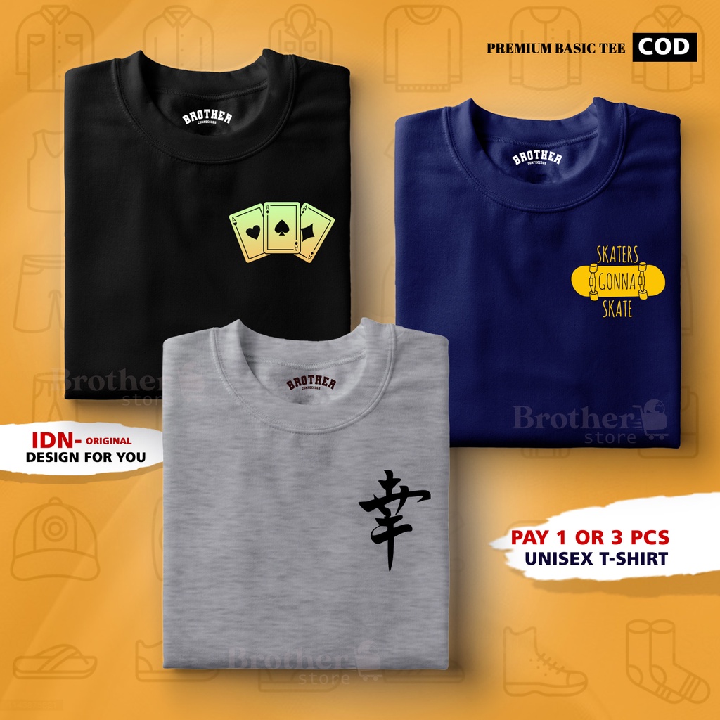 BUY 1 OR 3 PCS ( PROMO COD ) BROTHER STORE / Kaos Distro100% Catoon Combed 24s Tebal / Articel 3card