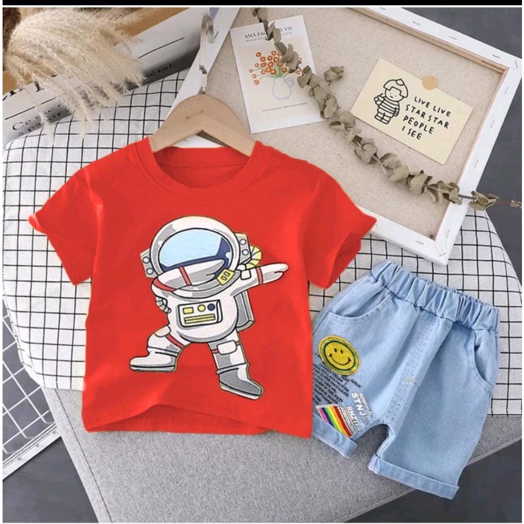 SETELAN ANAK LAKI LAKI MOTIF ASTRONOT TERBARU 1-5 TAHUN/BAJU ANAK/SETELAN ANAK/PAKAIAN ANAK