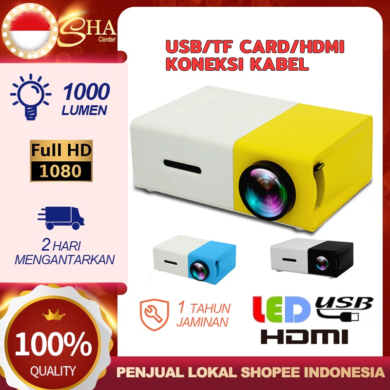 Proyektor Film Layar Lebar Layar cermin HDMI VGA USB Portabel Proyektor Mini 1080P Proyektor infocus tv murah Proyektor untuk hp Laptop