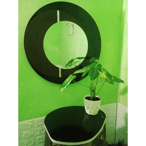 cermin hias minimalis hpl bulan sabit