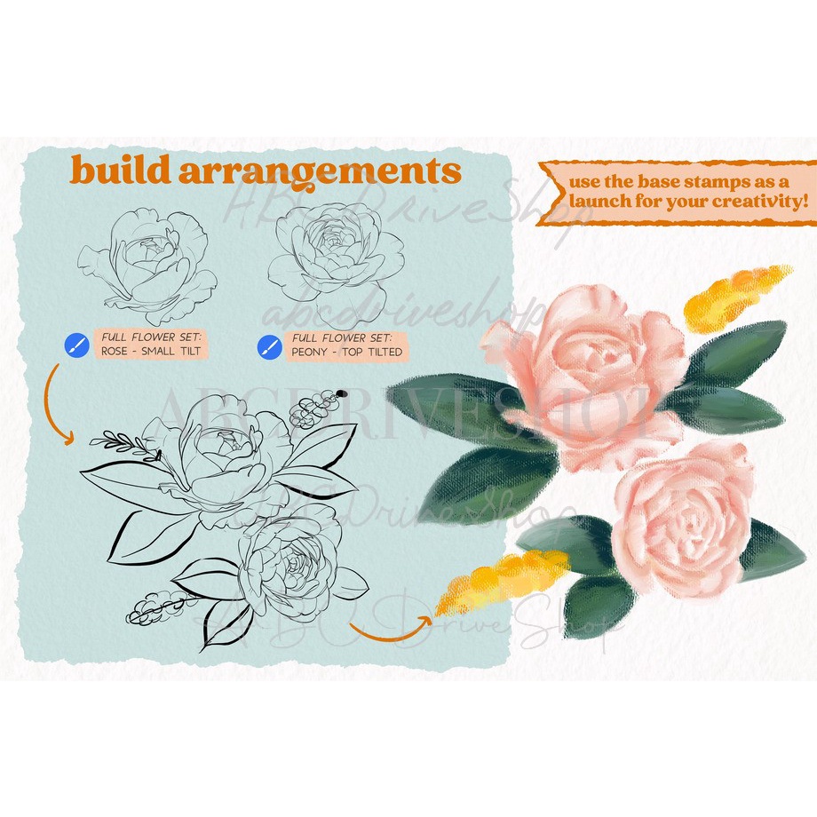 Procreate Brush - Flower Builder Kit