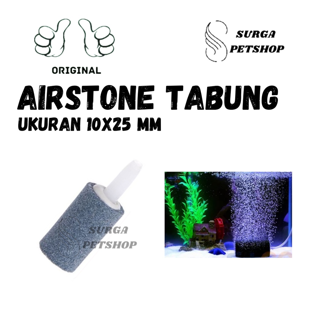 AIRSTONE TABUNG Air Stone 10 x 25 mm 1 x 2,5 cm Aquarium Oksigen Diameter 1cm Tinggi 2,5cm 10mm 25mm Batu Aerator Gelembung Udara Bubble O2 D1 L2.5 ikan akuarium kolam koi aquascape aerasi