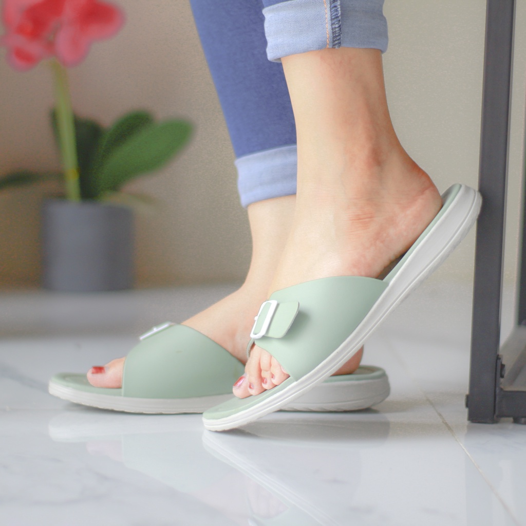 Sandal Slop Wanita Working K-02 Sendal Selop Wedges Terbaru Kekinian