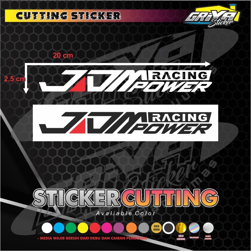 Stiker JDM POWER RACING sticker cutting car jdm