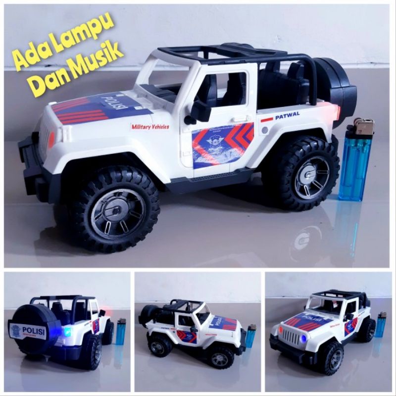 Mainan Mobil Jeep Polisi Ada Suara Dan Cahaya - Mainan Mobil Polisi Anak