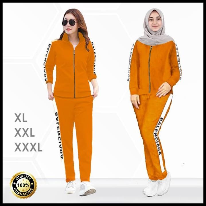 Setelan Set Jaket Baju Terening Training Trening Olahraga Wanita Jumbo