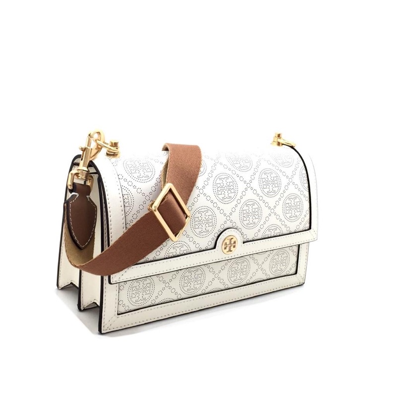 TB T Monogram Perforated Shoulder Bag