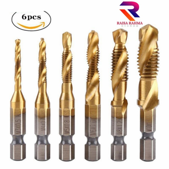 Mata Bor Pembuat Drat Baut 6pcs Drill Tap Hand Tap
