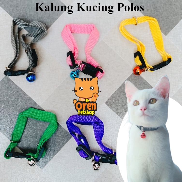 Kalung Kucing Lonceng Adult Kalung Krincing Kucing Polos Anak Kucing Anjing Kitten Oren Petshop
