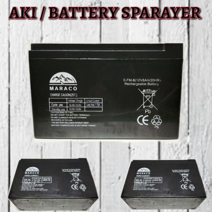 BATTERY SPRAYER MARACO ( aki battery batre accu sprayer elektrik 12V 8