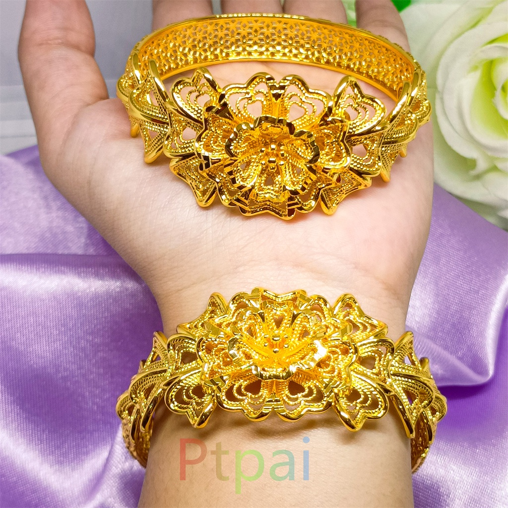 Gelang tangan Keroncong terbaru fashion perhiasan lapis Emas 24k xuping