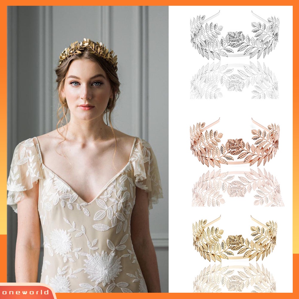 |Onewo Dress Mini Lengan Pendek Untuk Wanita| Mahkota Bentuk Daun Untuk Aksesoris Rambut Wanita