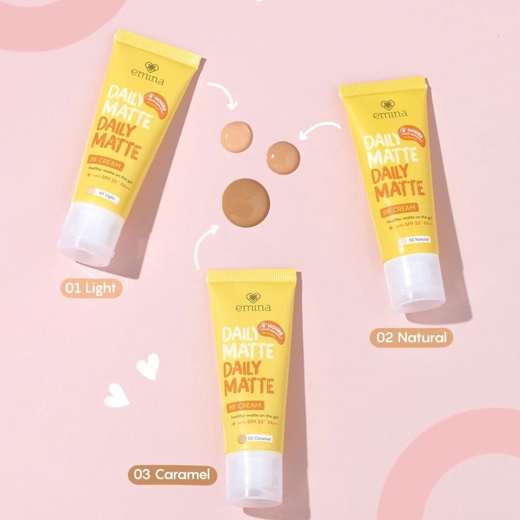 Emina Daily Matte BB Cream 16 g - Melembabkan, Matte Finish, Oil Control