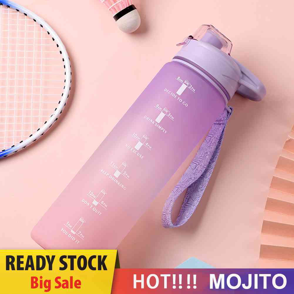 Botol Air Minum 1000ml Portable Dengan Penanda Waktu Untuk Olahraga / Fitness / Outdoor