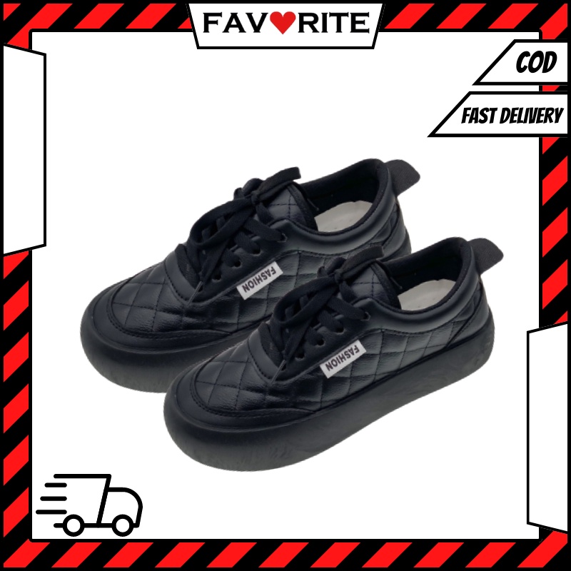 Favorite &quot;FREE BOX&quot; Sepatu Sneakers Wanita Import Korean Fashion Sepatu Wanita Import Korea Sepatu Wanita Hitam Sneakers Wanita Import 9087