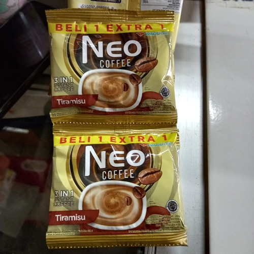 

Kopi Neo Coffe Tiramisu Renceng isi 10+5 pcs