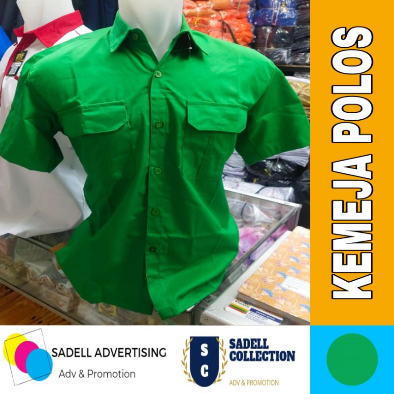 Kemeja PDH Polos Seragam PDH Polos Hijau Lengan Pendek Pria
