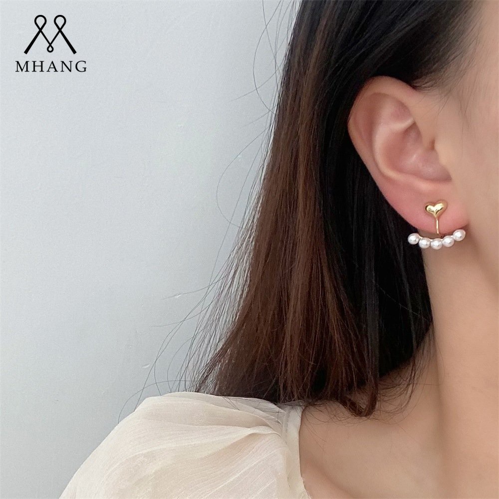 Anting Mutiara Bentuk Hati Gaya Korea Untuk Wanita