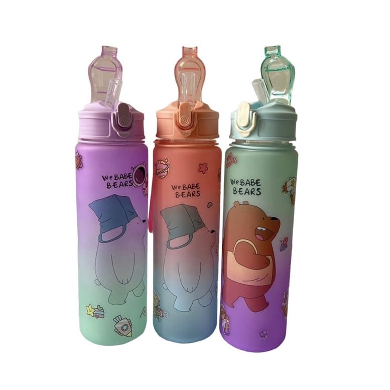 BOTOL 1L 900ml BERUANG BOTOL MINUM ANAK BOTOL GRADASI PELANGI WE BABE BEARS FREE PACKING BUBBLE VD