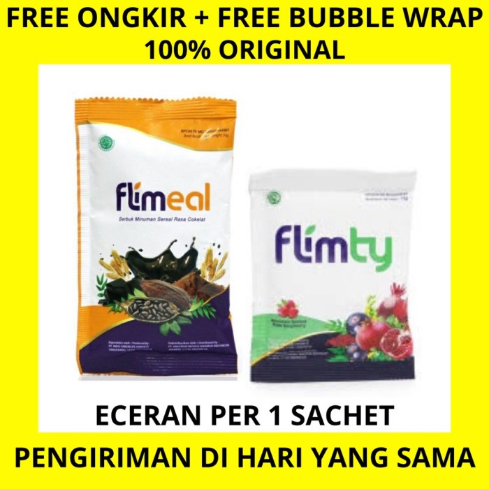 [SATU AN] Flimty / Flimeal / Flimbar Fiber Eceran Per 1 Pcs Detox Flimty Original 3 Rasa Halal BPOM | Meal Replacement | Snack bar Pengganti Cemilan