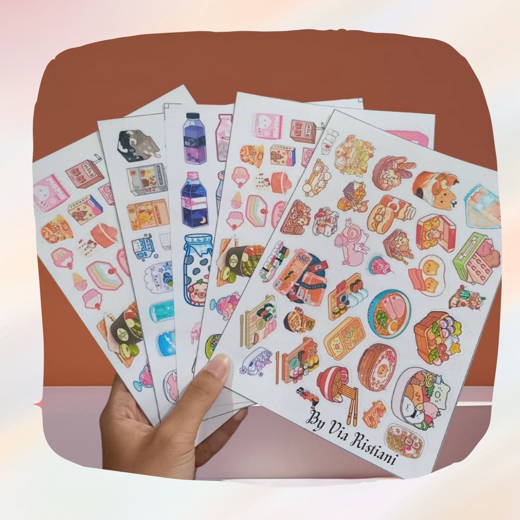 Paper Stiker Scrapbook Planner Journal Cute Aesthetic Vintage Cactus Travel A5 Kiss cut Tinggal Pakai