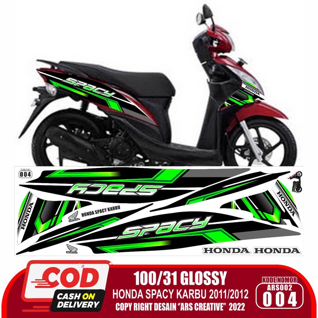 Sticker Striping Decal Honda Spacy Karbu 2011-2012 Variasi ARS002 Glossy/Doff Semua Ready Bisa COD