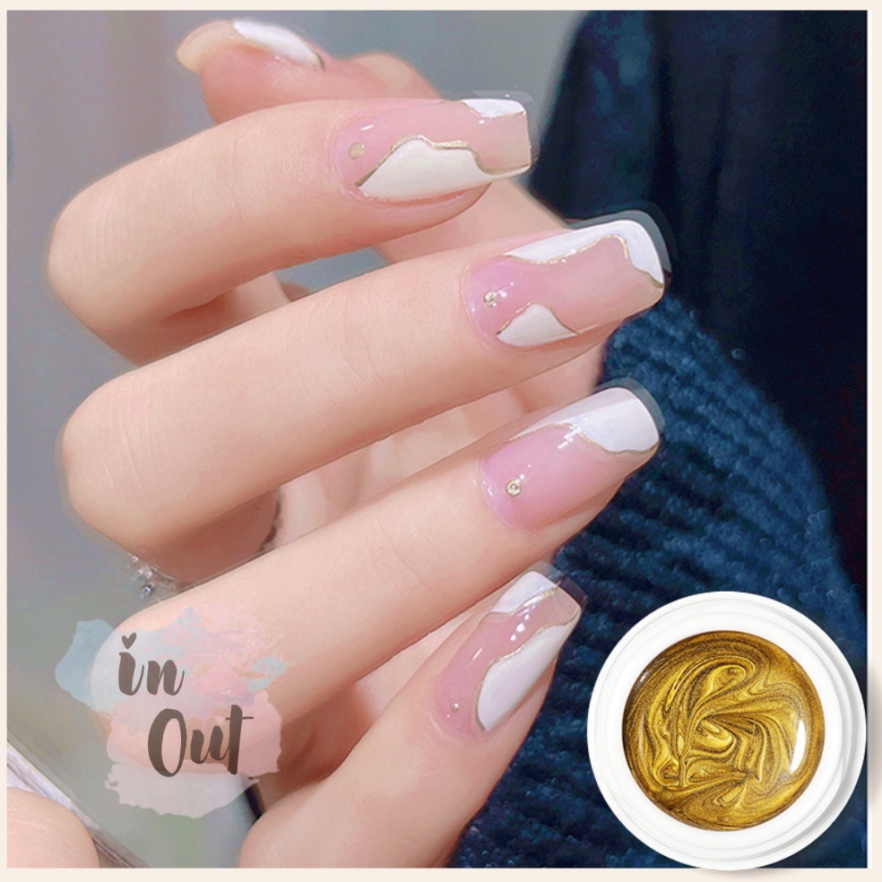 Painting Gel Gold Silver Rosegold Nail art / Painting gel Liner UV LED Gel polish / Metalic Liner Nail art KU044