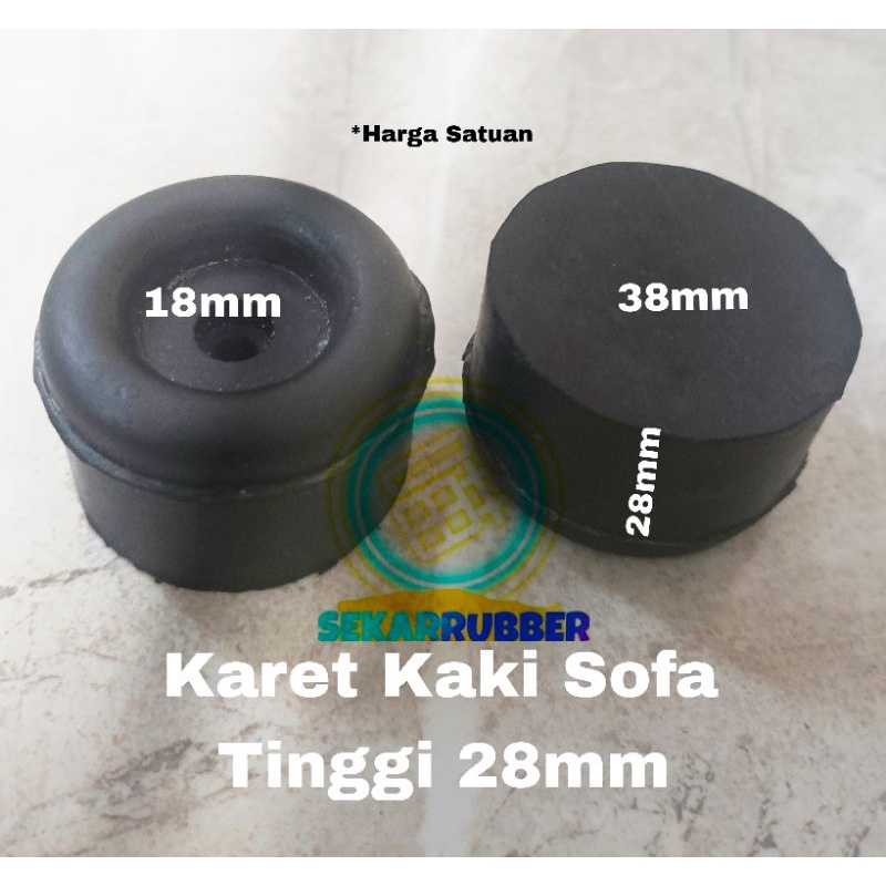 Karet Kaki Kursi Sofa Tinggi 28 mm Kaki Amplifier Box Speaker Mixer