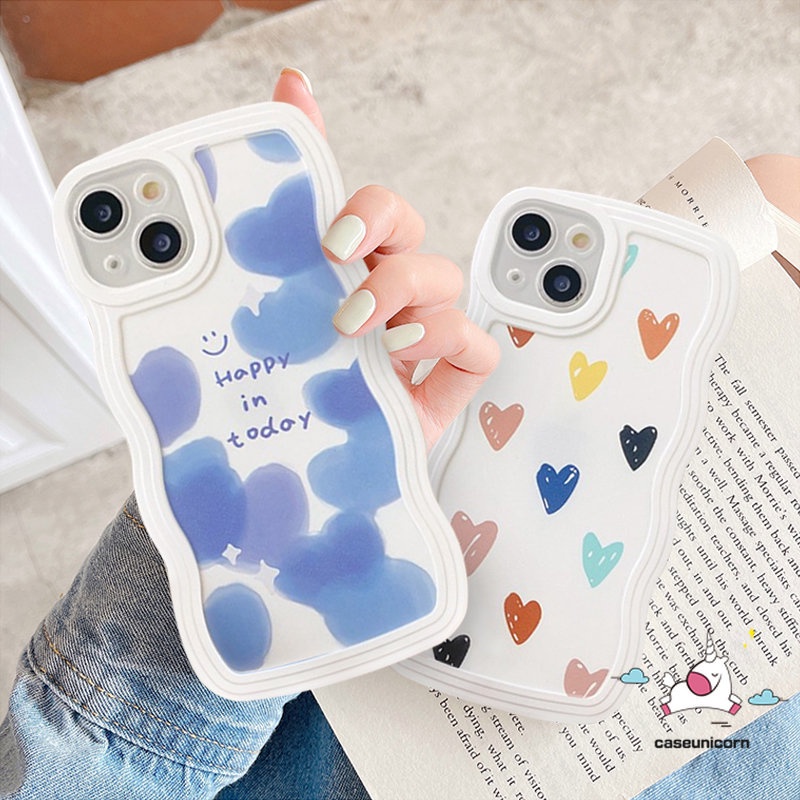 Soft Case Realme C53 10 C55 C30 C33 C12 C25 C15 C21Y C35 C25s C25Y C11 C20 C20A C3 8 8i 9 9i 7 7i 8pro 9pro+ 5s 5 5i 6i C1 Ins Fashion Cute Love Heart Wavy Edge Anti-fall Cover