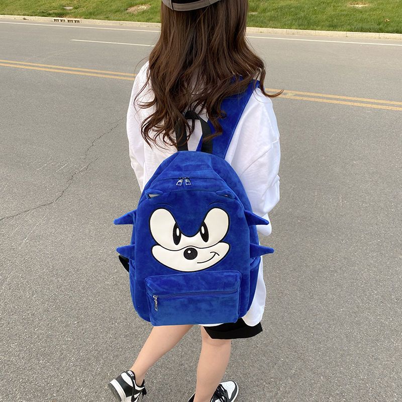 ◑Sera diimpor 2022 baru sonic kid ransel kapasitas besar Klein biru ransel kartun anime tas sekolah siswa yang lucu