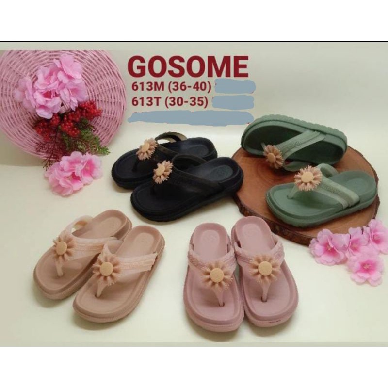 Sandal jepit bunga, Gosome bahan eva ringan dan empuk. Ukuran 30-40 wanita