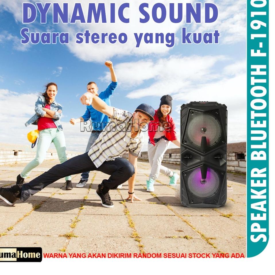 Murah Banget speaker portable bluetooth F-1965 dan F-1819 6,5 inch 2pcs atas bawah bonus mic. USB, r