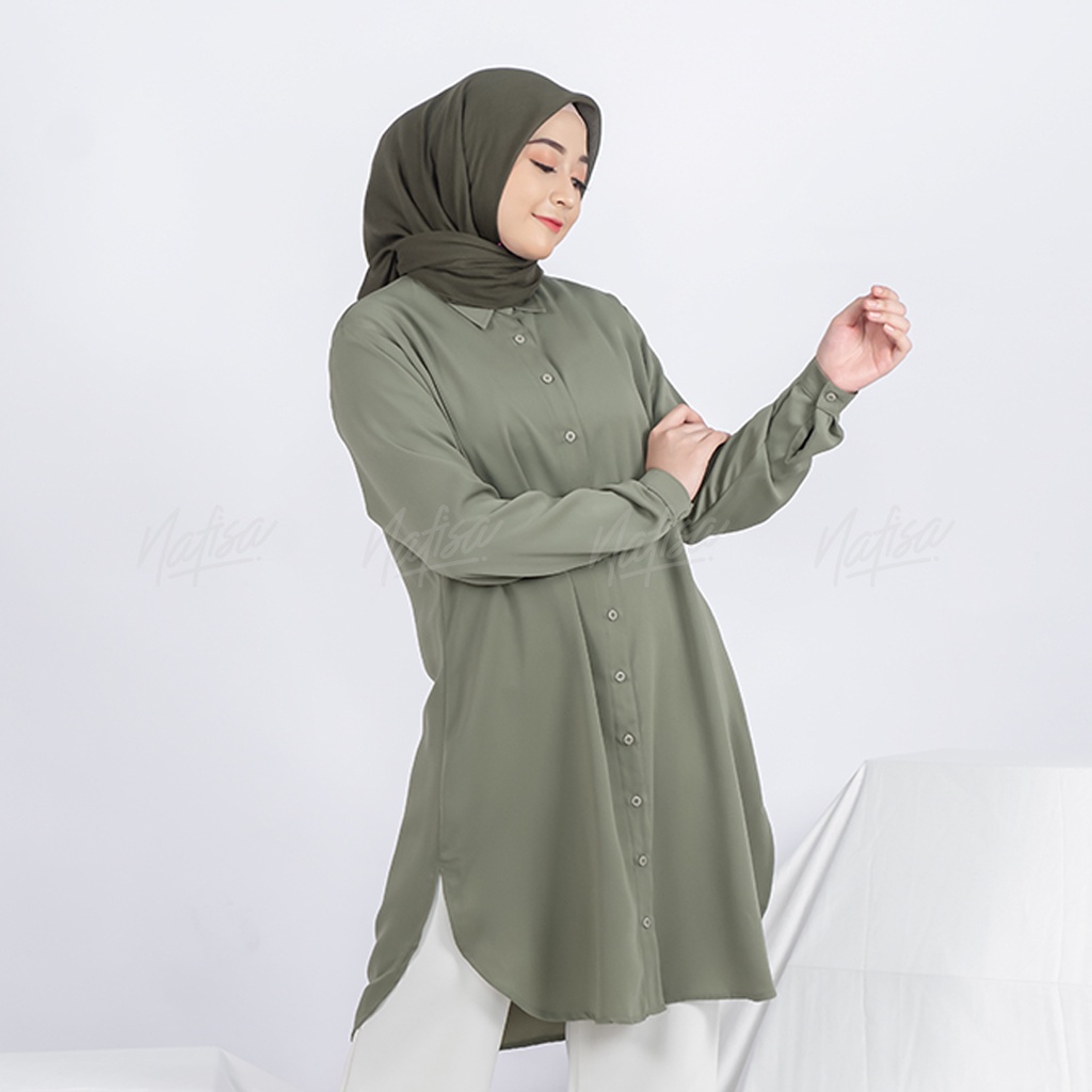 BAJU WANITA Tunik  Aeris - Baju Kekinian Kemeja Kerja Muslimah