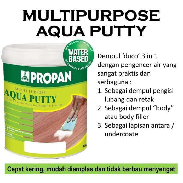 PROPAN AQUA PUTTY Multi Purpose Waterbased 1 KG Dempul Duco Furniture