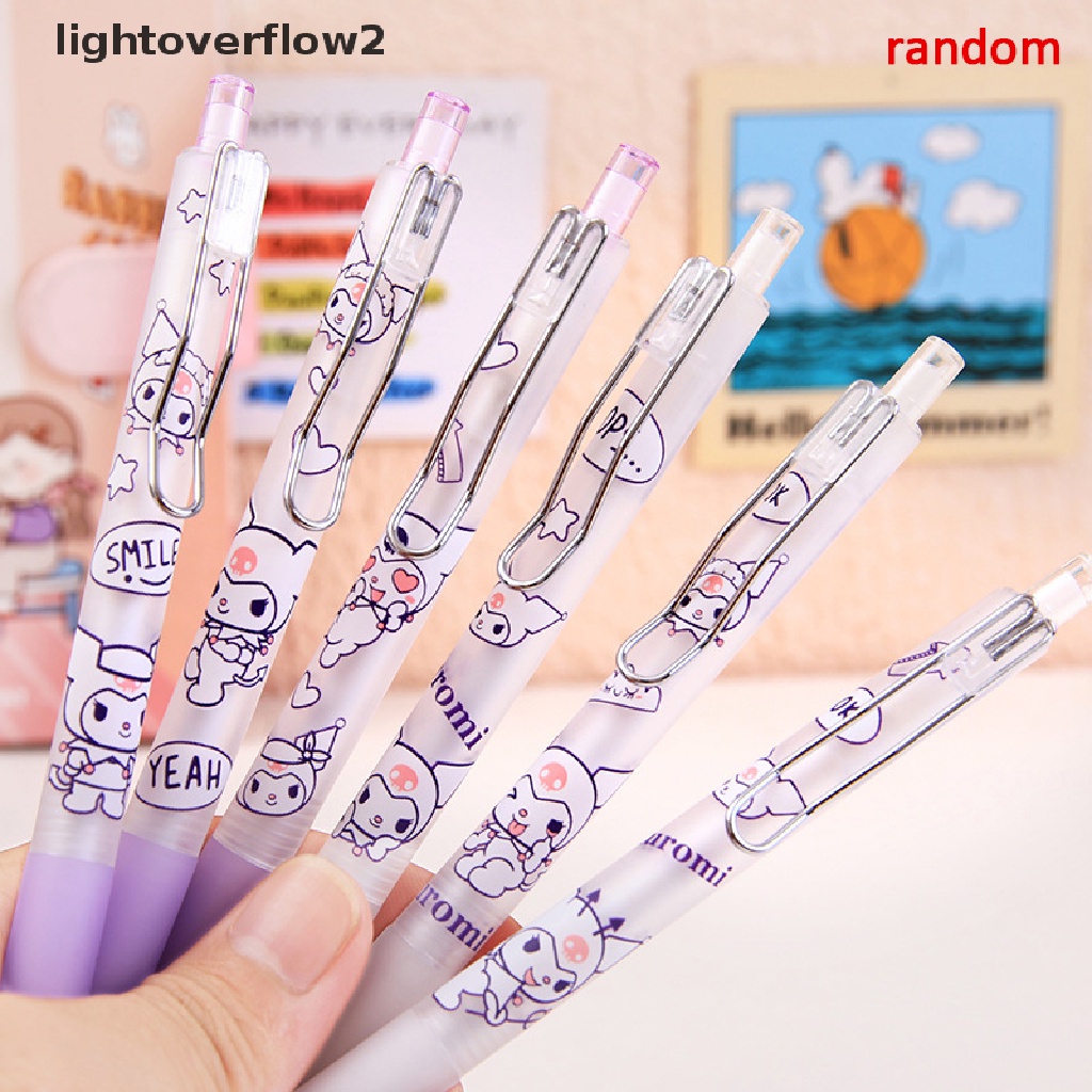 (lightoverflow2) Pulpen Gel Motif Kartun Warna Ungu Untuk Sekolah / Kantor